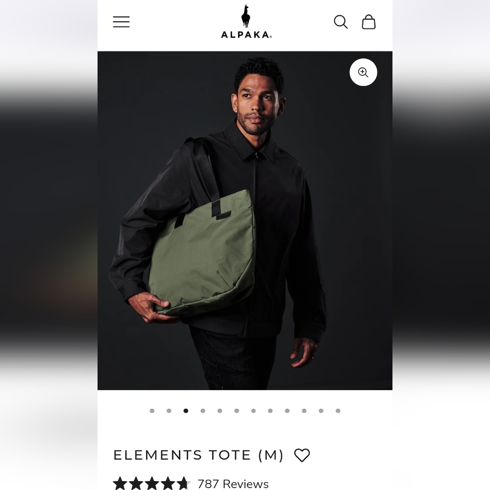 Alpaka Elements "BLACK" Tote Medium Unisex - Picture 7 of 12
